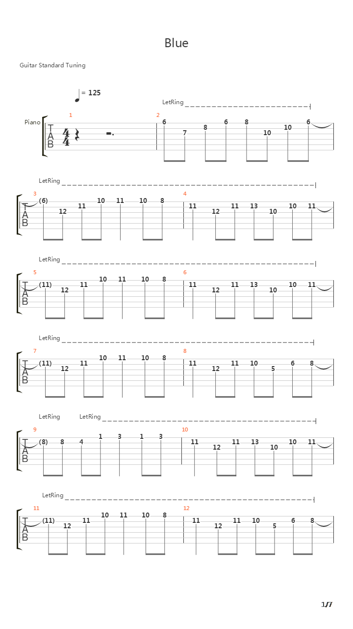 I'm Blue吉他谱