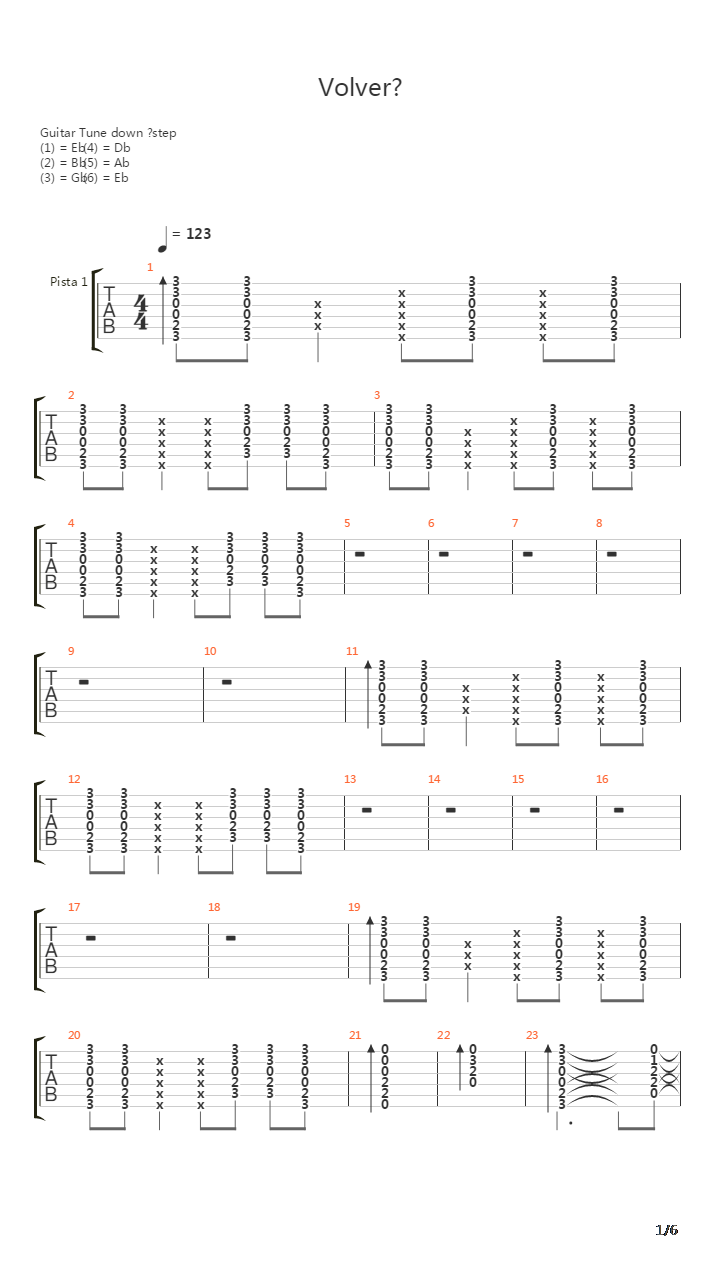 Volvera吉他谱