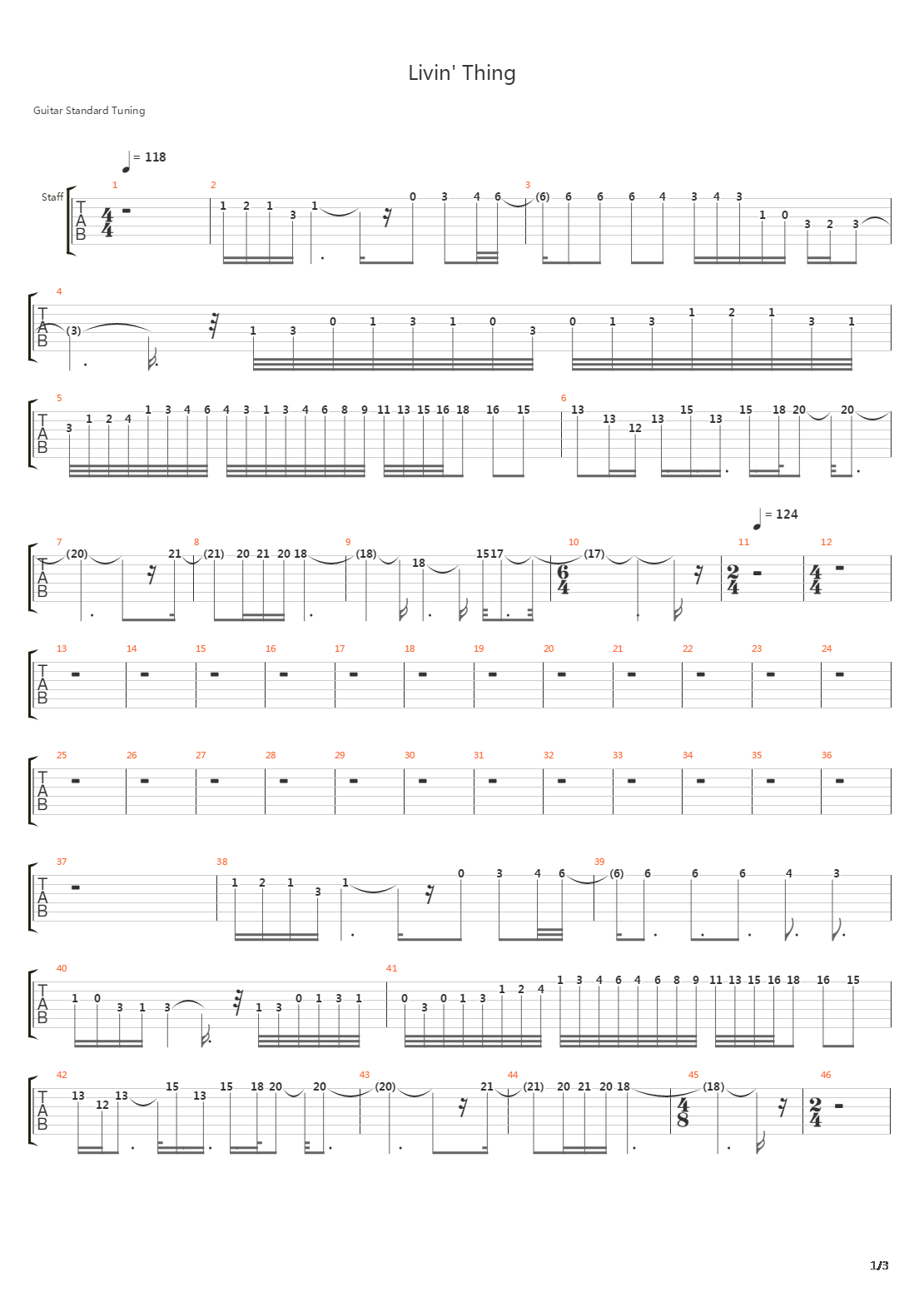 Livin´Thing吉他谱