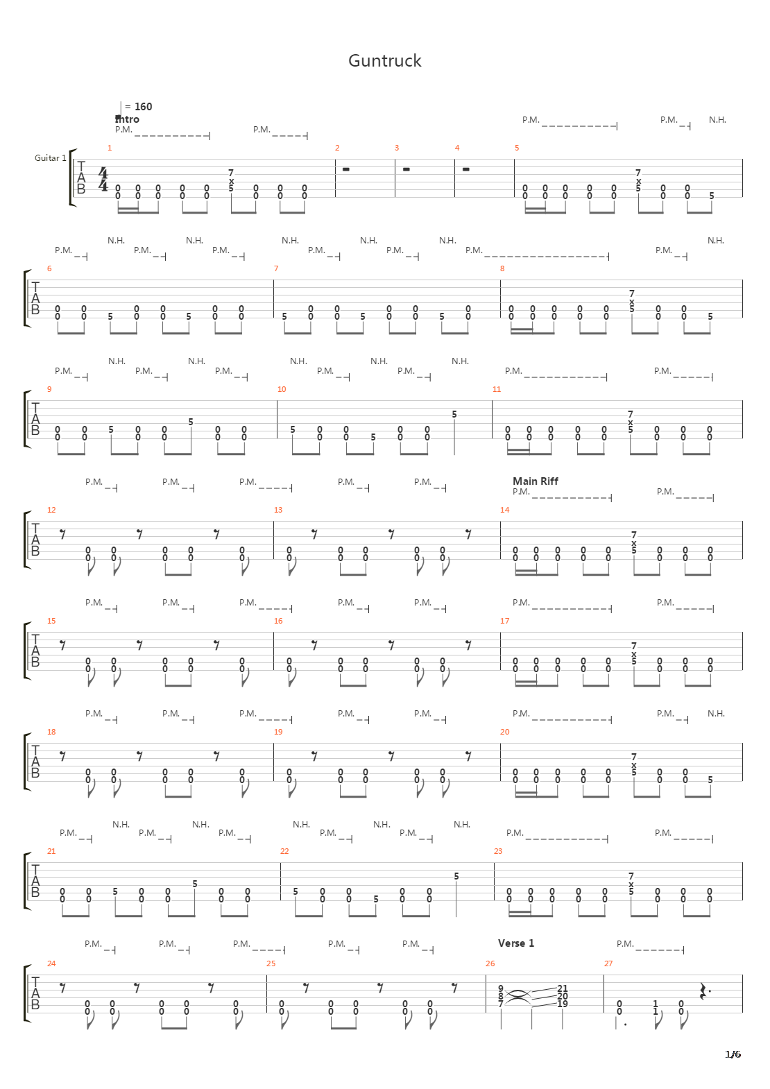 Guntruck吉他谱