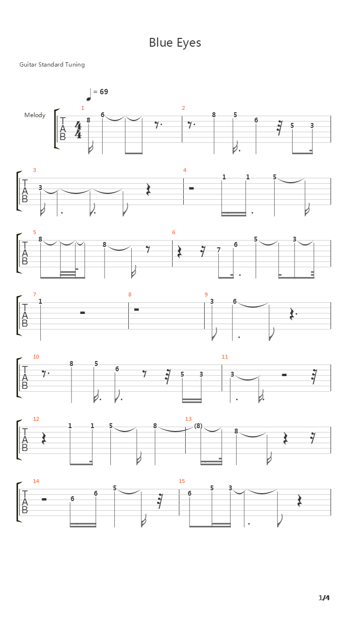 Blue Eyes吉他谱