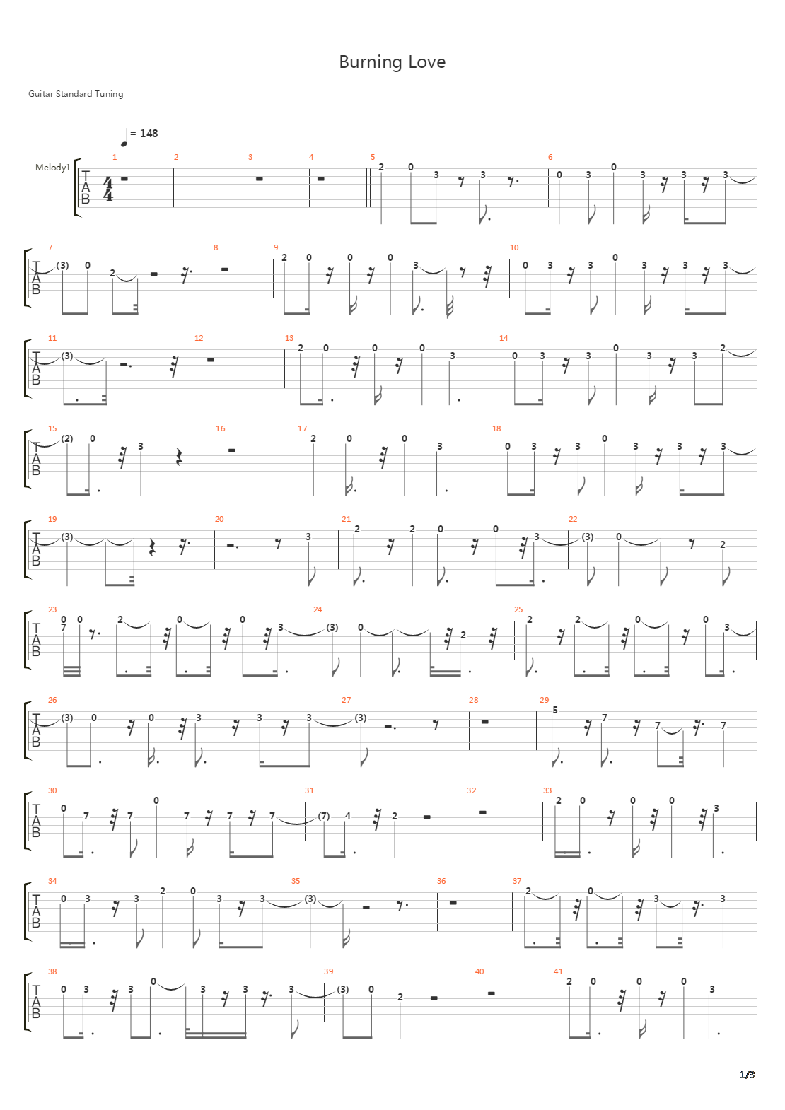Burning Love吉他谱