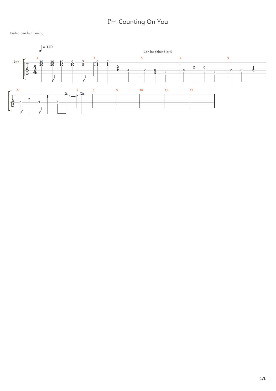 I'm Counting On You (Intro)吉他谱