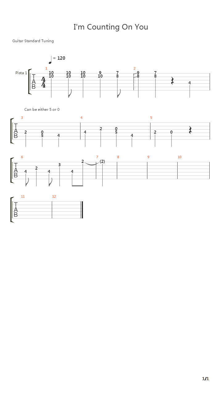 I'm Counting On You (Intro)吉他谱