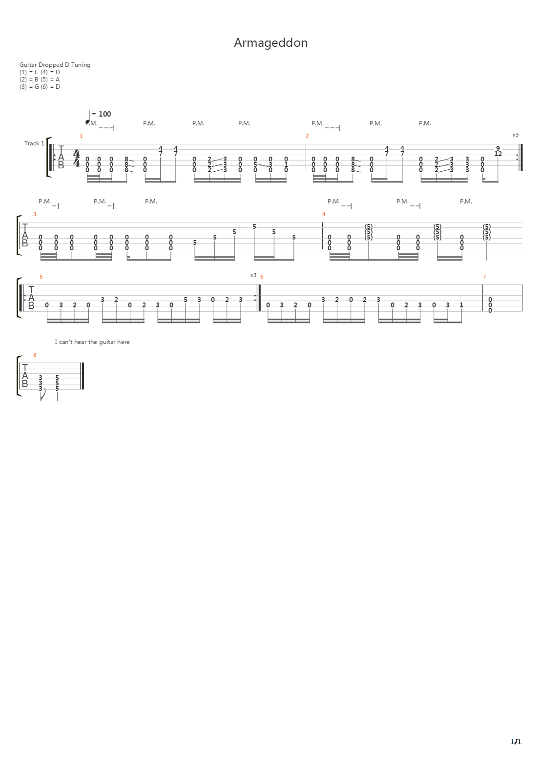 Armageddon吉他谱