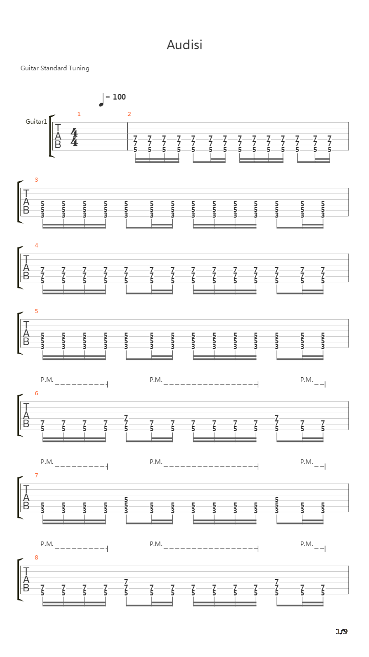 Audisi吉他谱