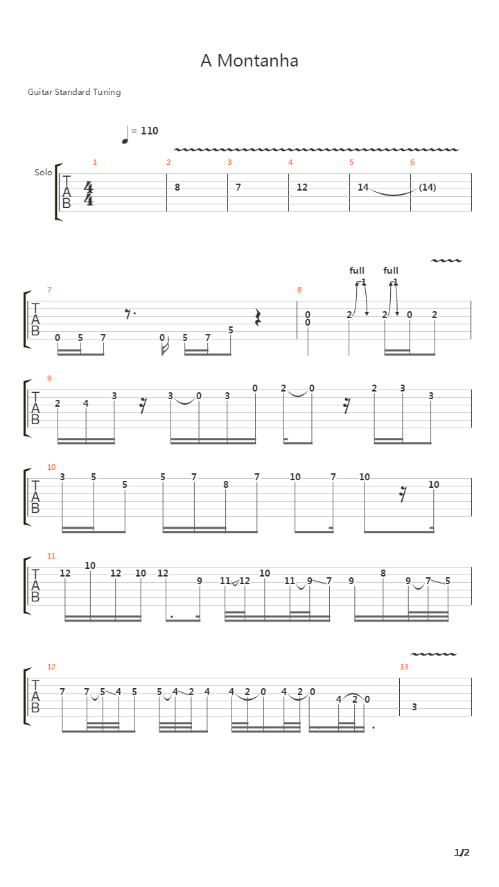 A Montanha吉他谱