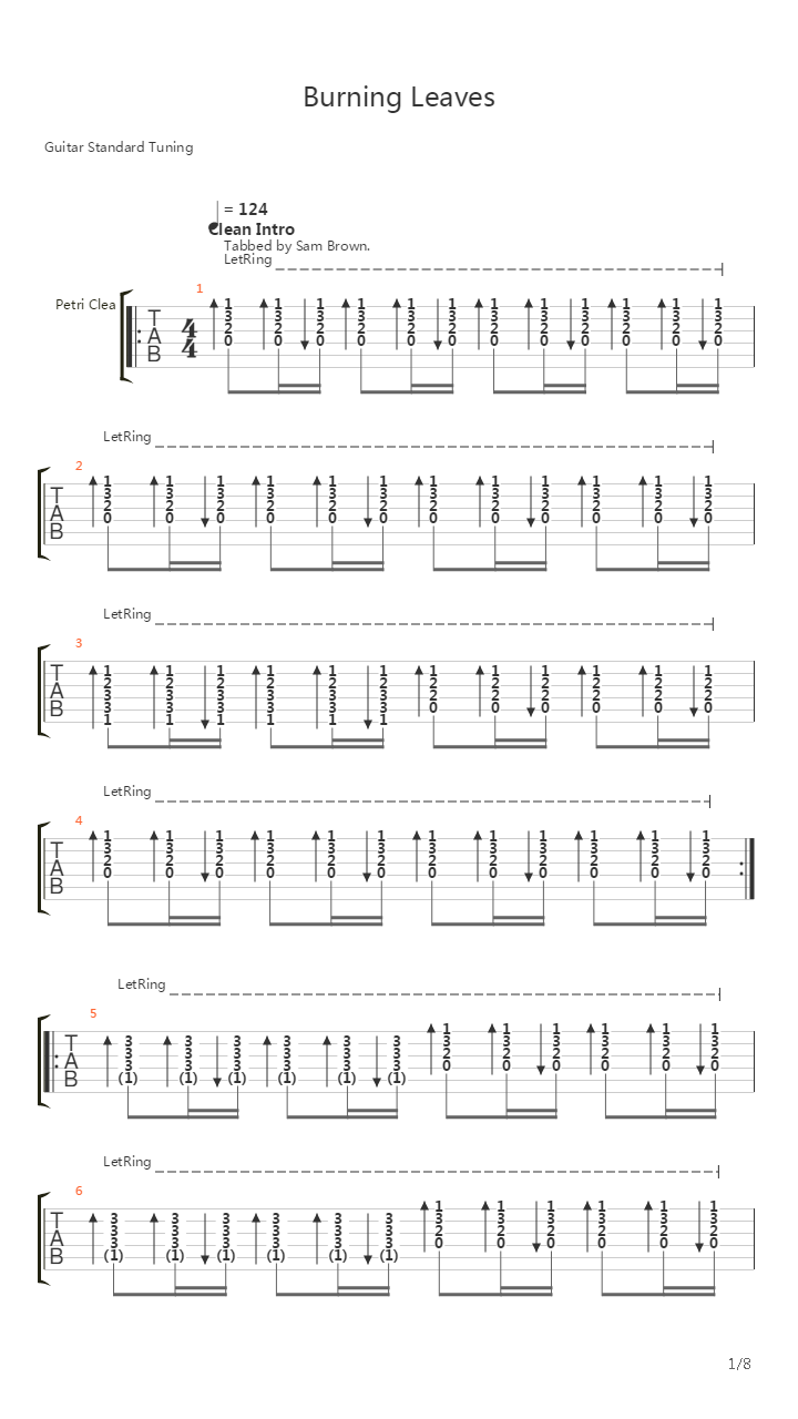 Burning Leaves吉他谱