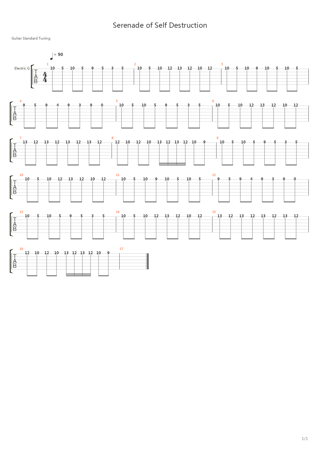 Serenade Of Self-Destruction ( Intro )吉他谱