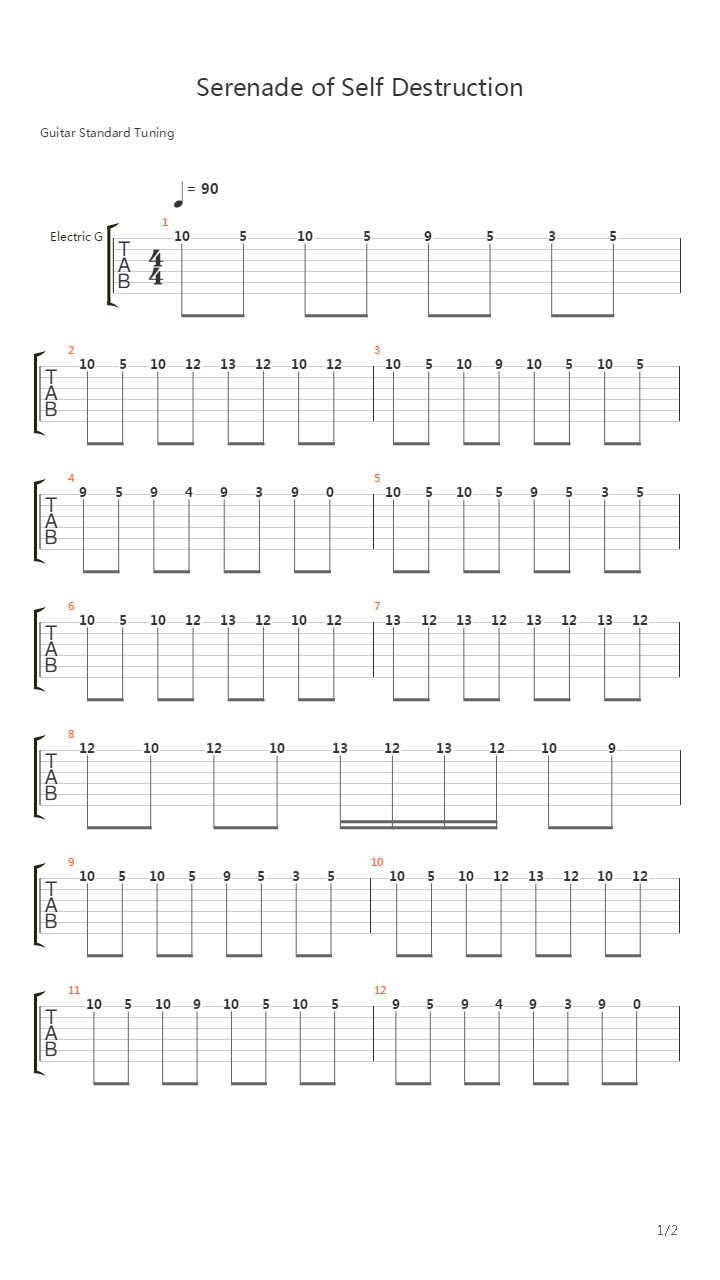 Serenade Of Self-Destruction ( Intro )吉他谱