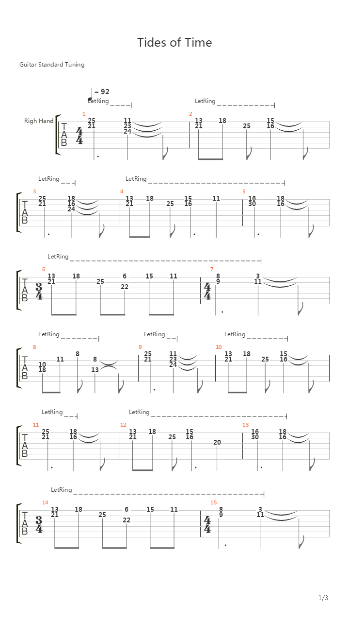 Tides Os Time吉他谱