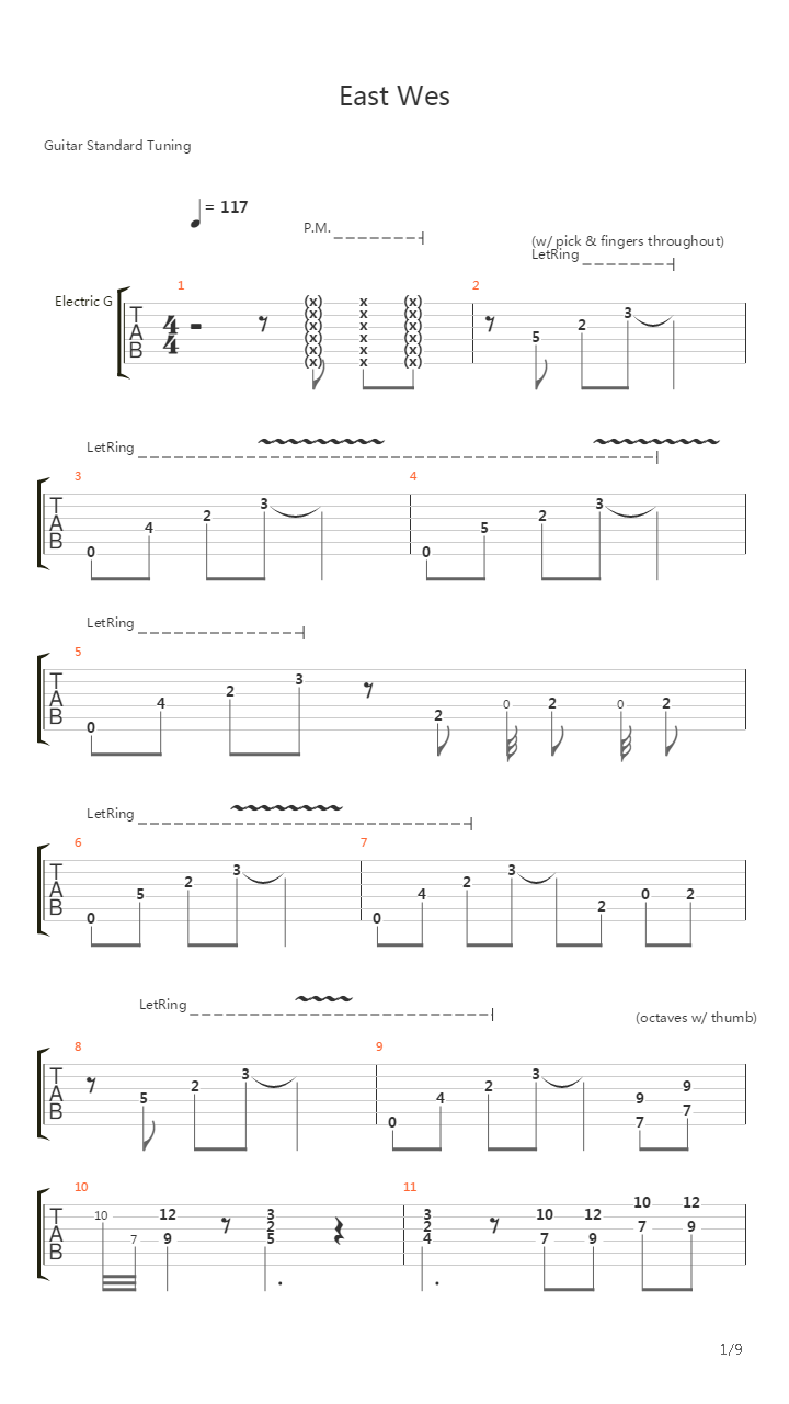 East Wes吉他谱