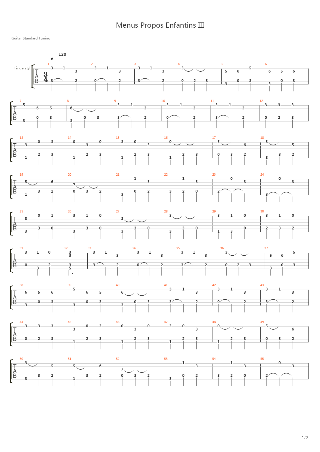 Menus Propos Enfantins Iii吉他谱