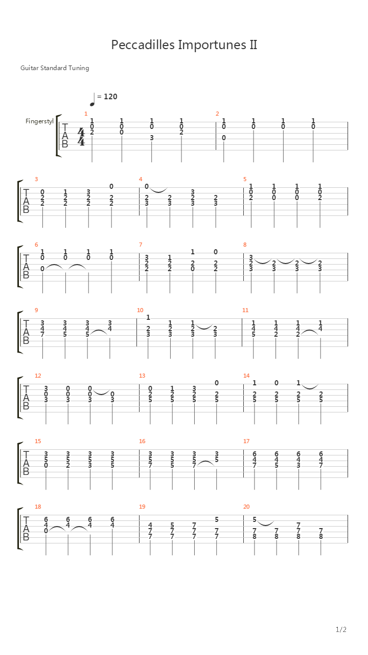 Peccadilles Importunes Ii吉他谱