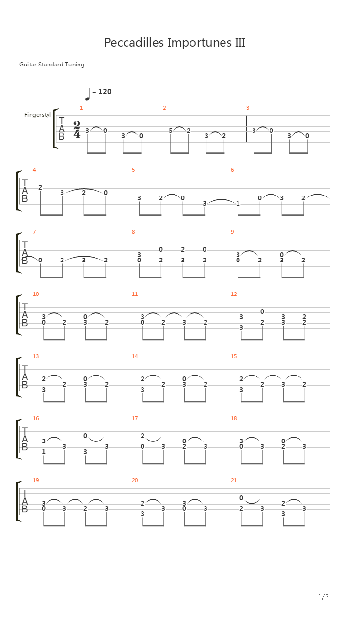 Peccadilles Importunes Iii吉他谱