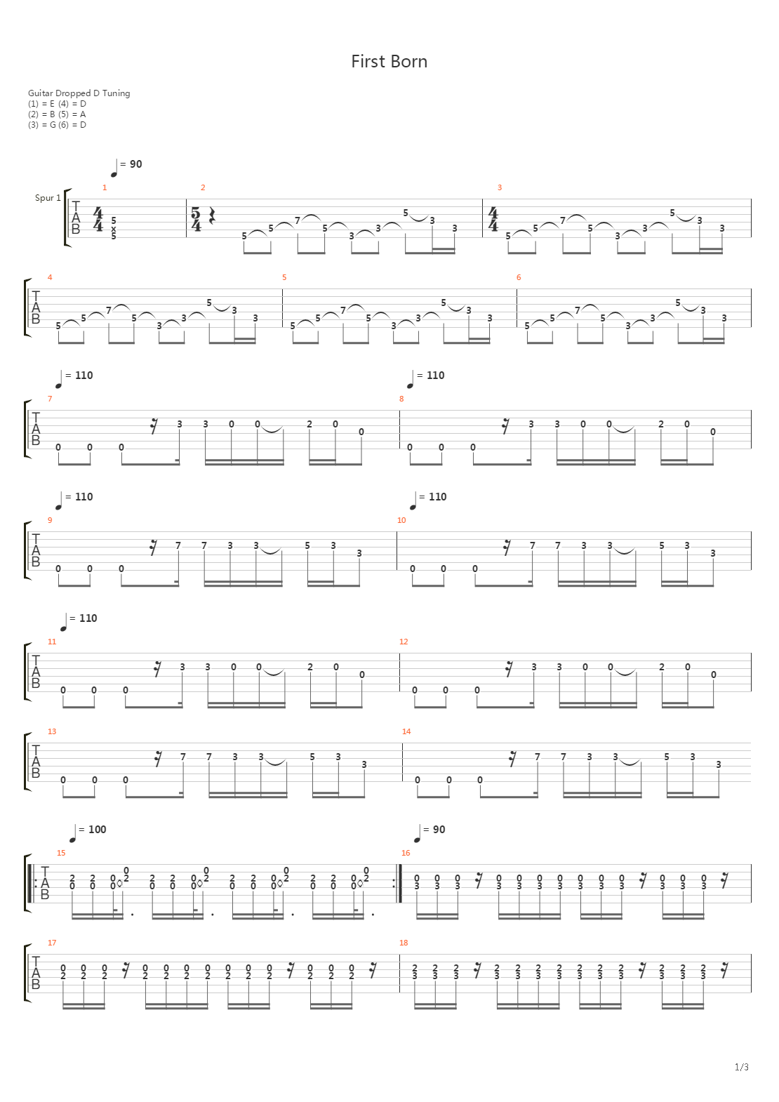 First Born吉他谱