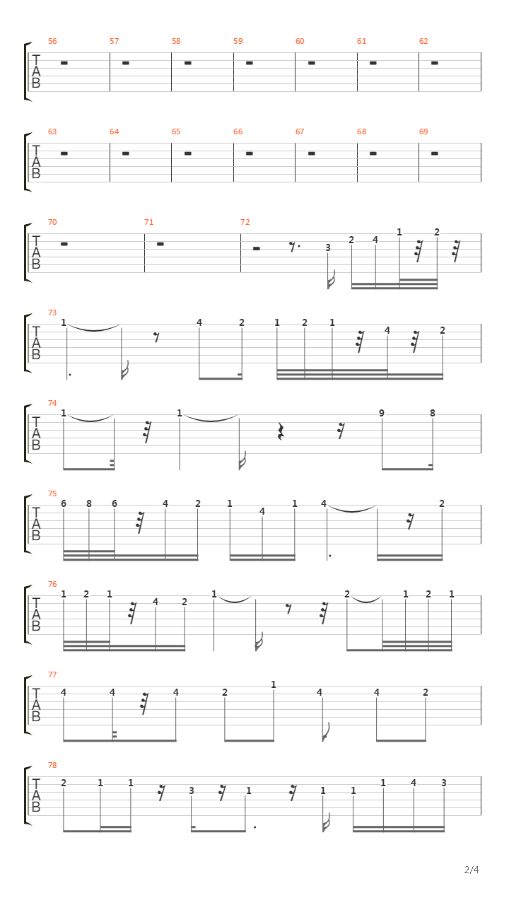 Un Attimo Di Pace Punteo吉他谱
