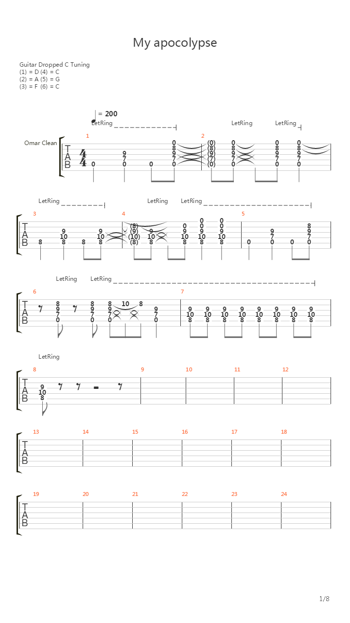 Etf-My Apocalipse吉他谱