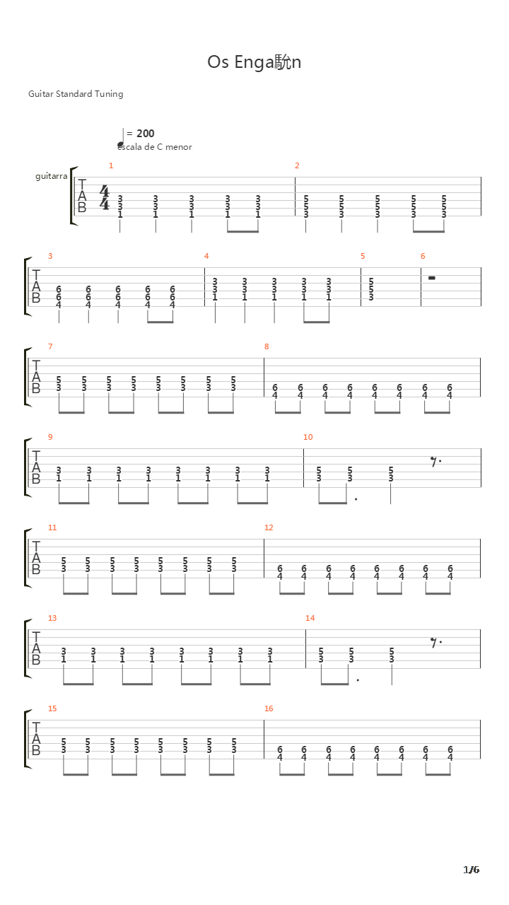 Os engañan吉他谱