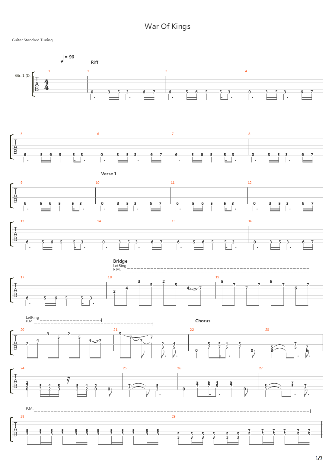 War Of Kings吉他谱