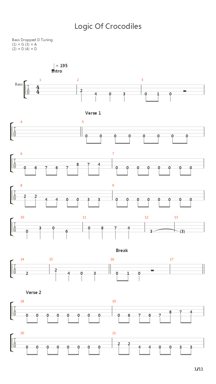 The Logic Of Crocodiles吉他谱