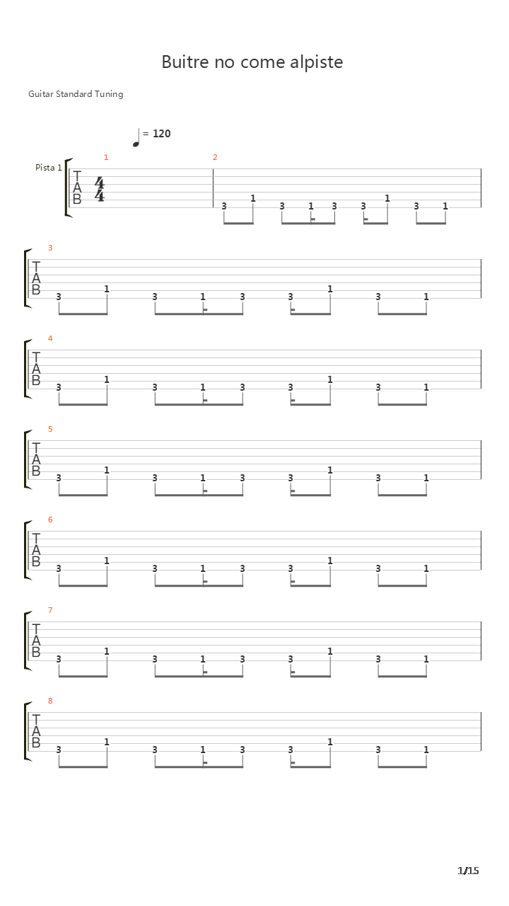 Buitre No Come Alpiste吉他谱