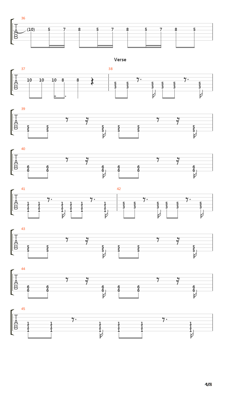 Fashionably Late (Drop D)吉他谱