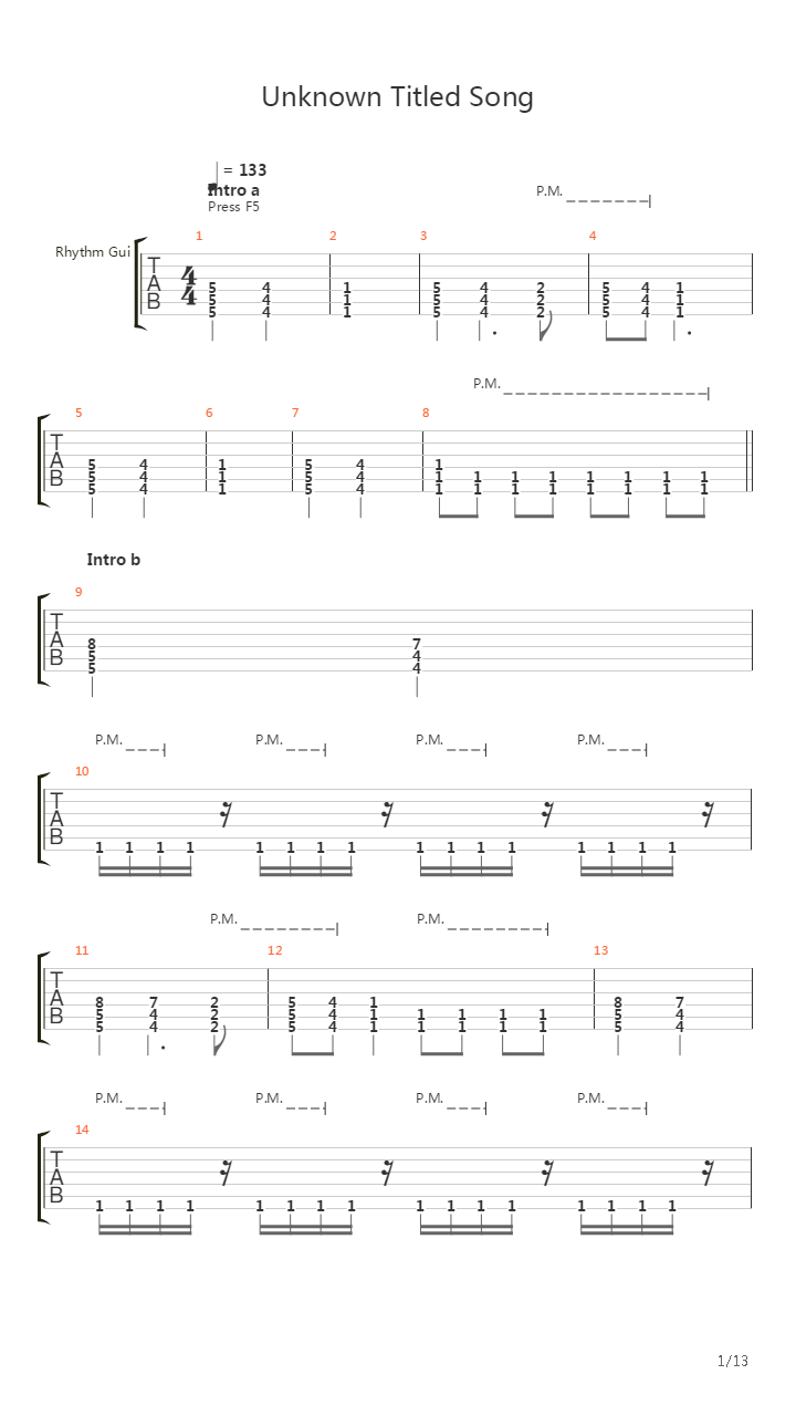 Unknown Titled Song吉他谱