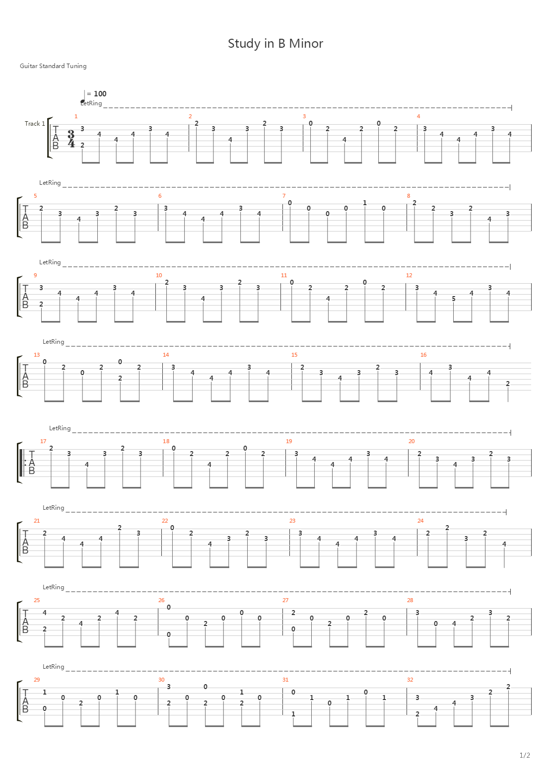 Study No 5 Opus 35吉他谱