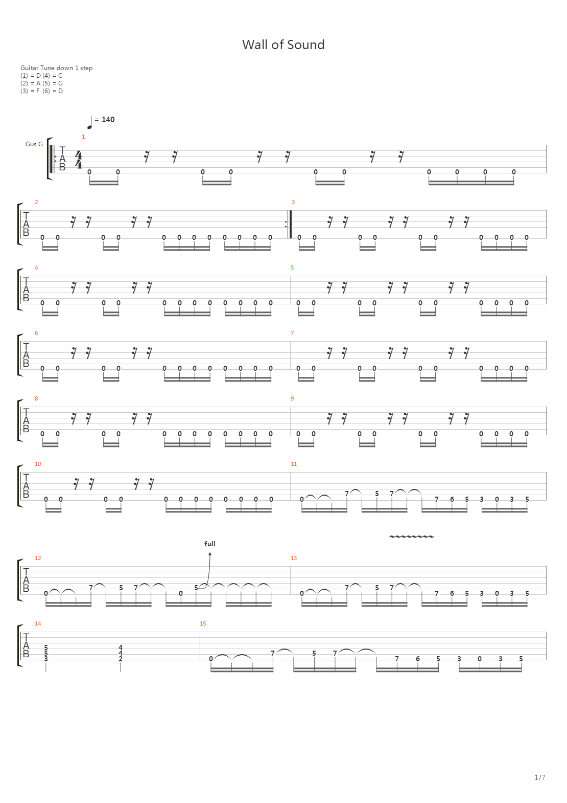 Wall Of Sound吉他谱