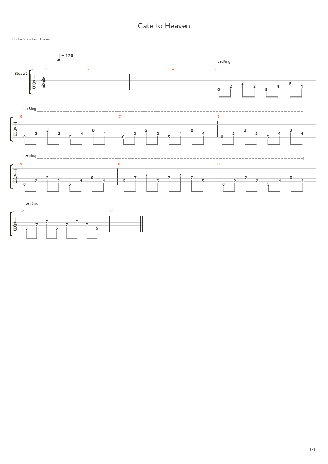 Gate To Heaven吉他谱