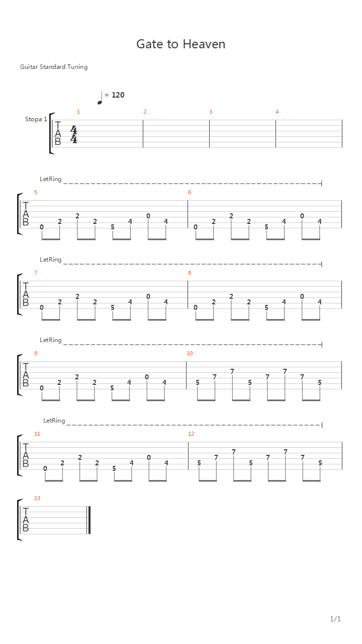 Gate To Heaven吉他谱