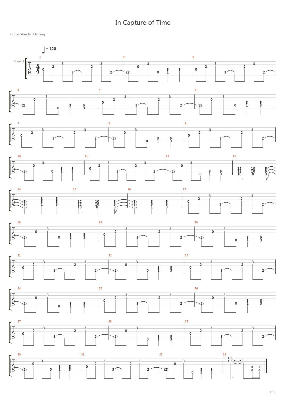 In Capture Of Time吉他谱