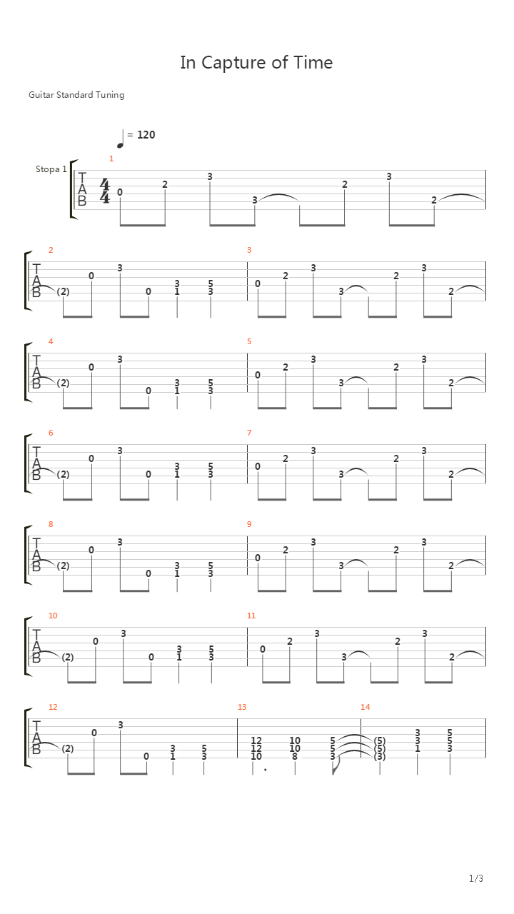 In Capture Of Time吉他谱