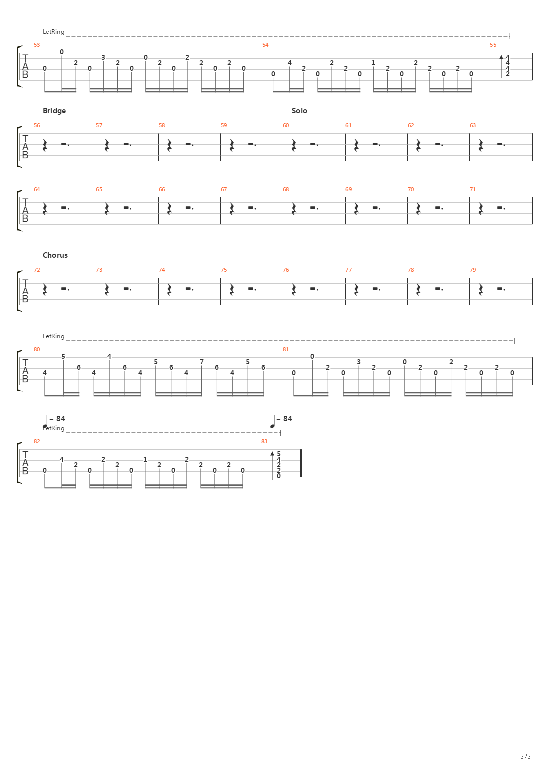 Coming Down吉他谱