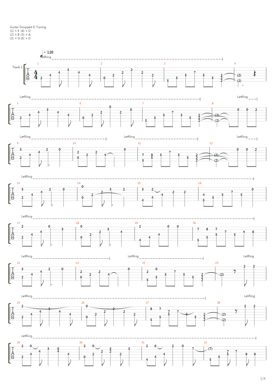 Far From Home (Arranged For One Guitar)吉他谱