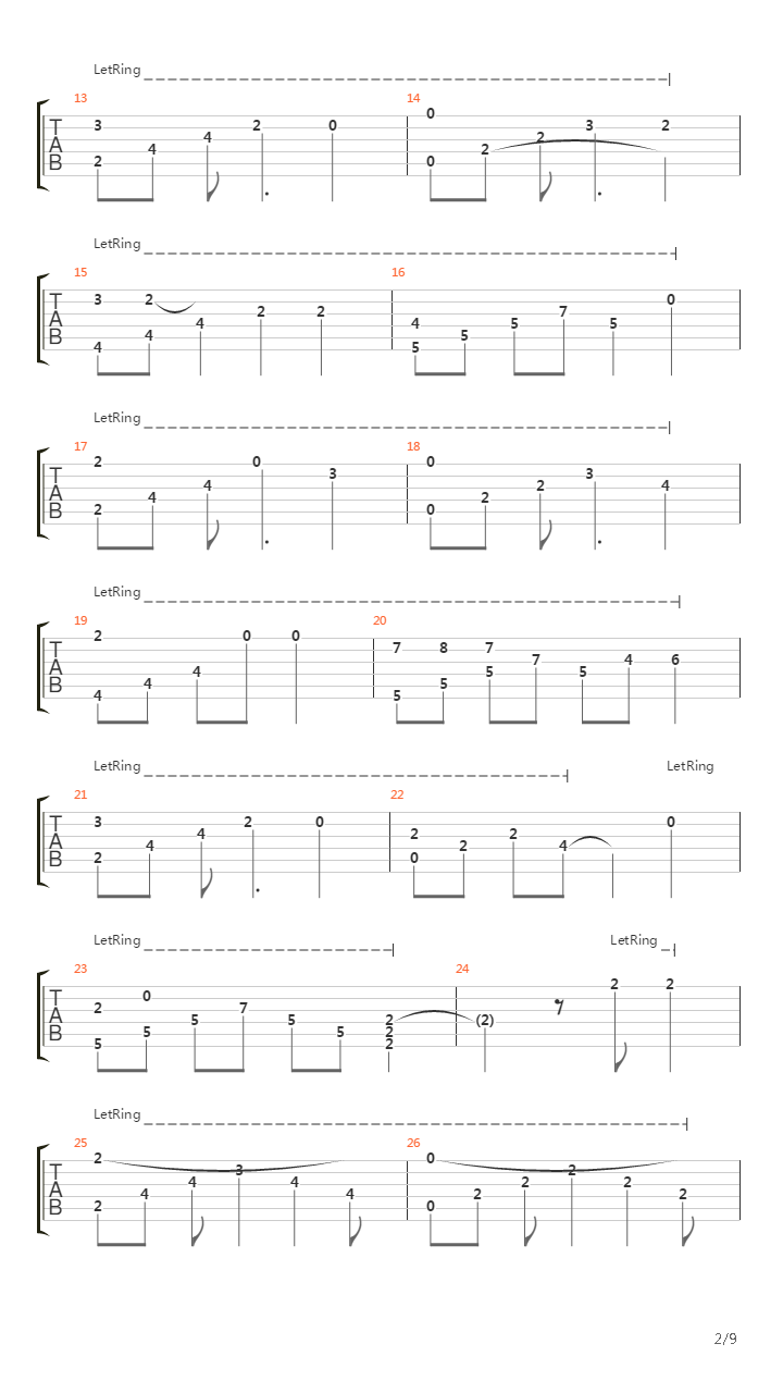 Far From Home (Arranged For One Guitar)吉他谱
