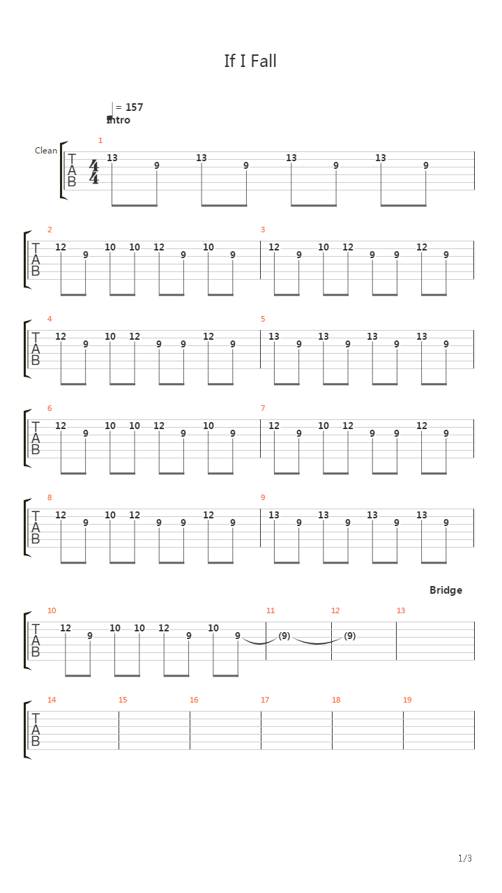 If I Fall吉他谱