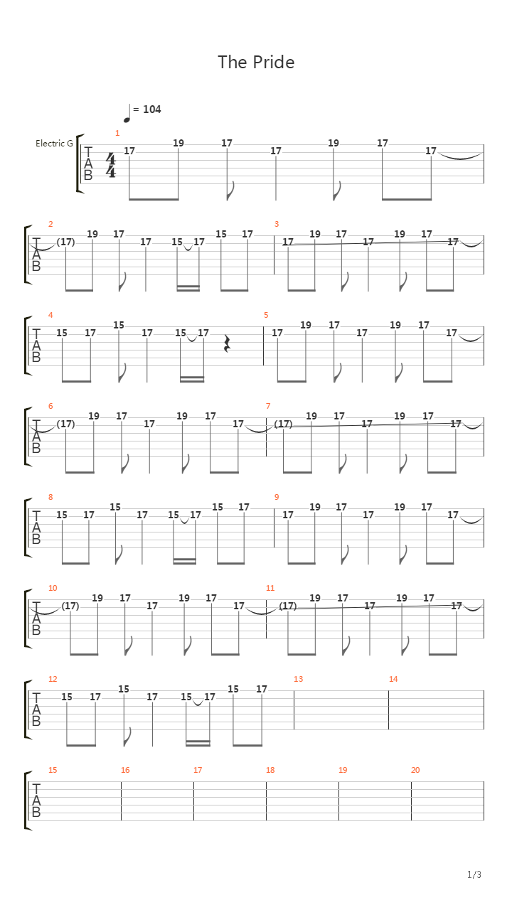 The Pride吉他谱