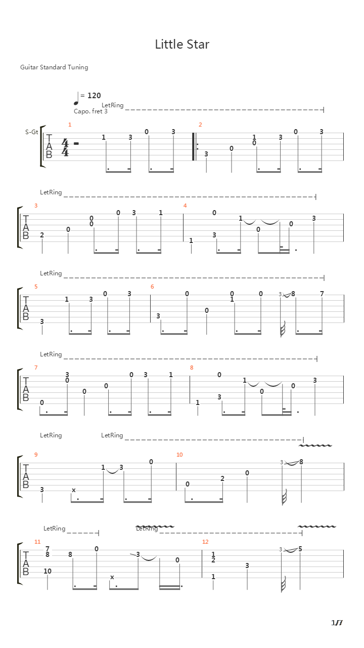 Little Star吉他谱
