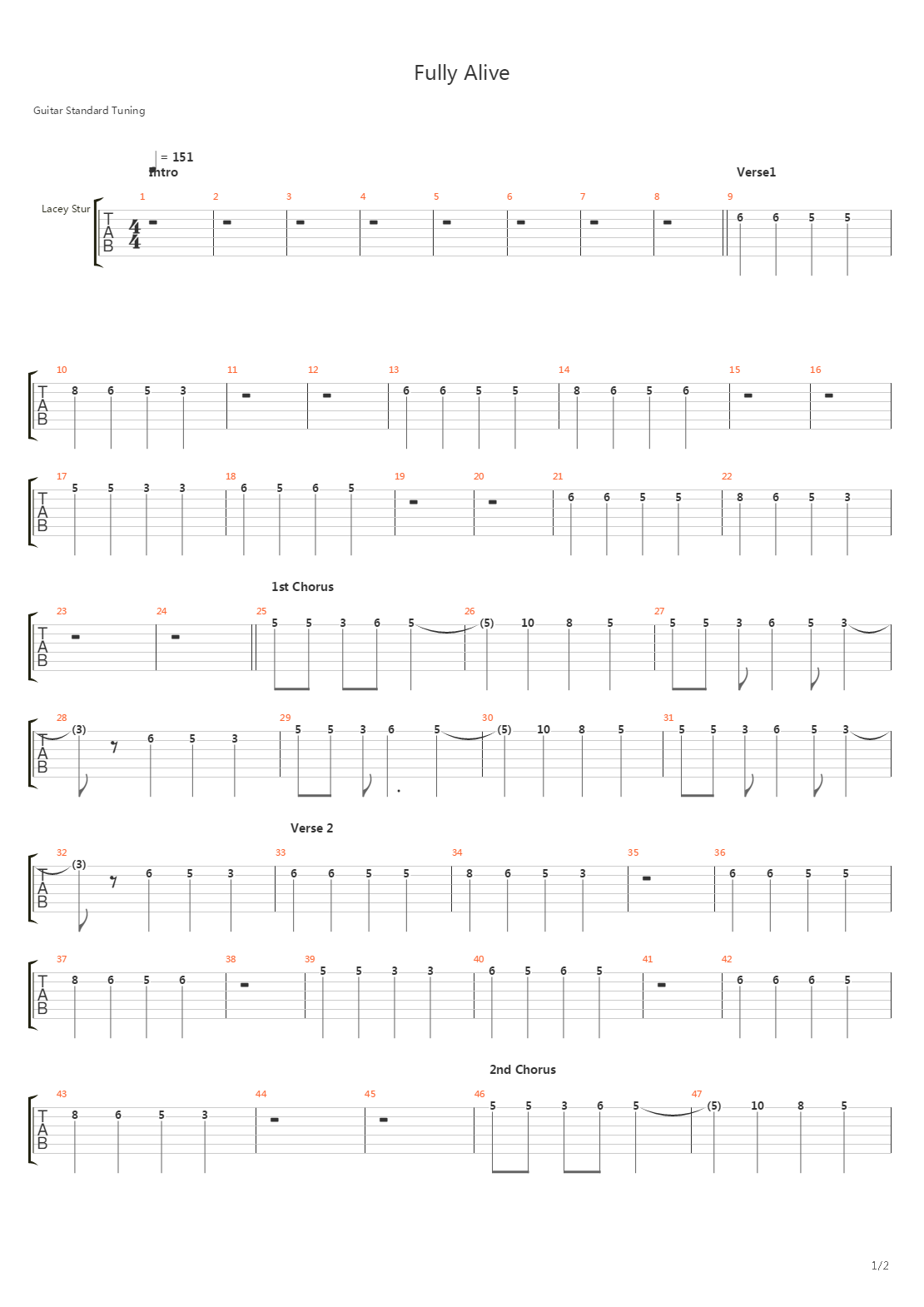 Fully Alive吉他谱