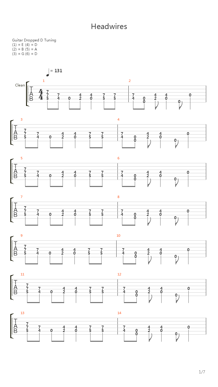 Headwires吉他谱