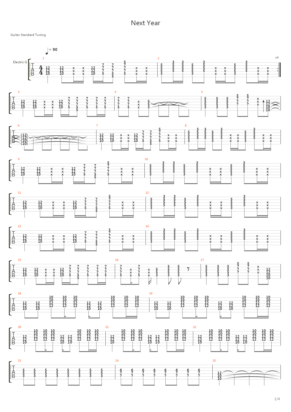 Next Year吉他谱