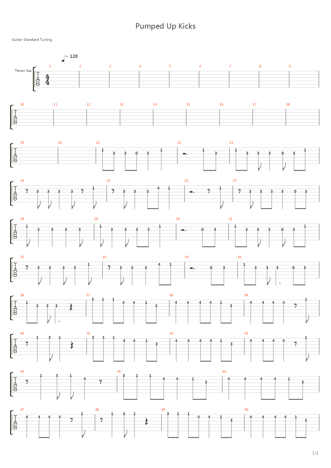 Pumped Up Kicks吉他谱