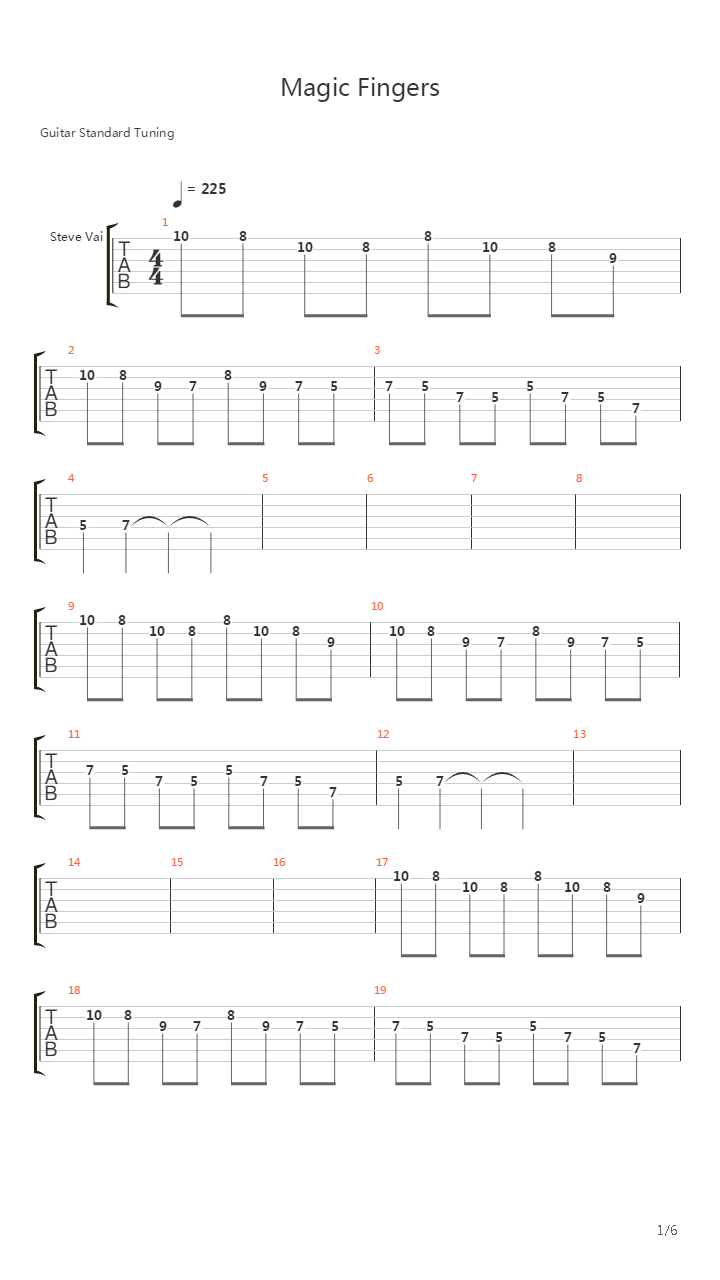 Magic Fingers吉他谱