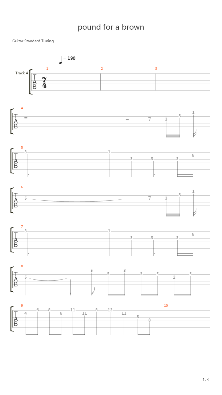 Pound For A Brown吉他谱