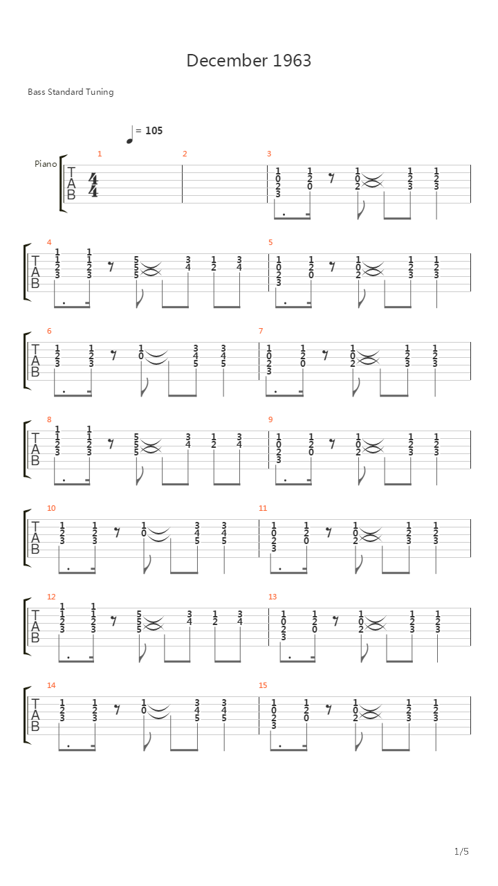 December 1963 (Oh What A Night)吉他谱