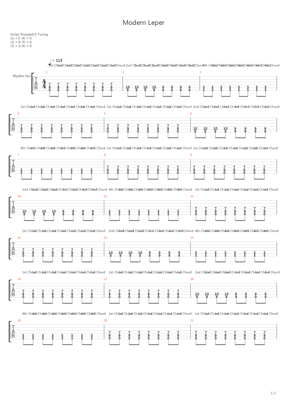 Modern Leper吉他谱