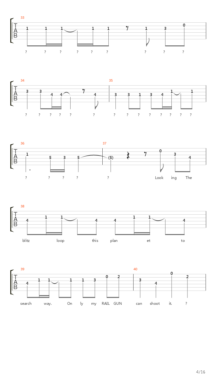 Only My Railgun吉他谱