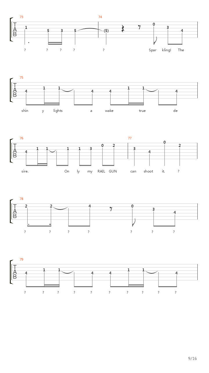 Only My Railgun吉他谱